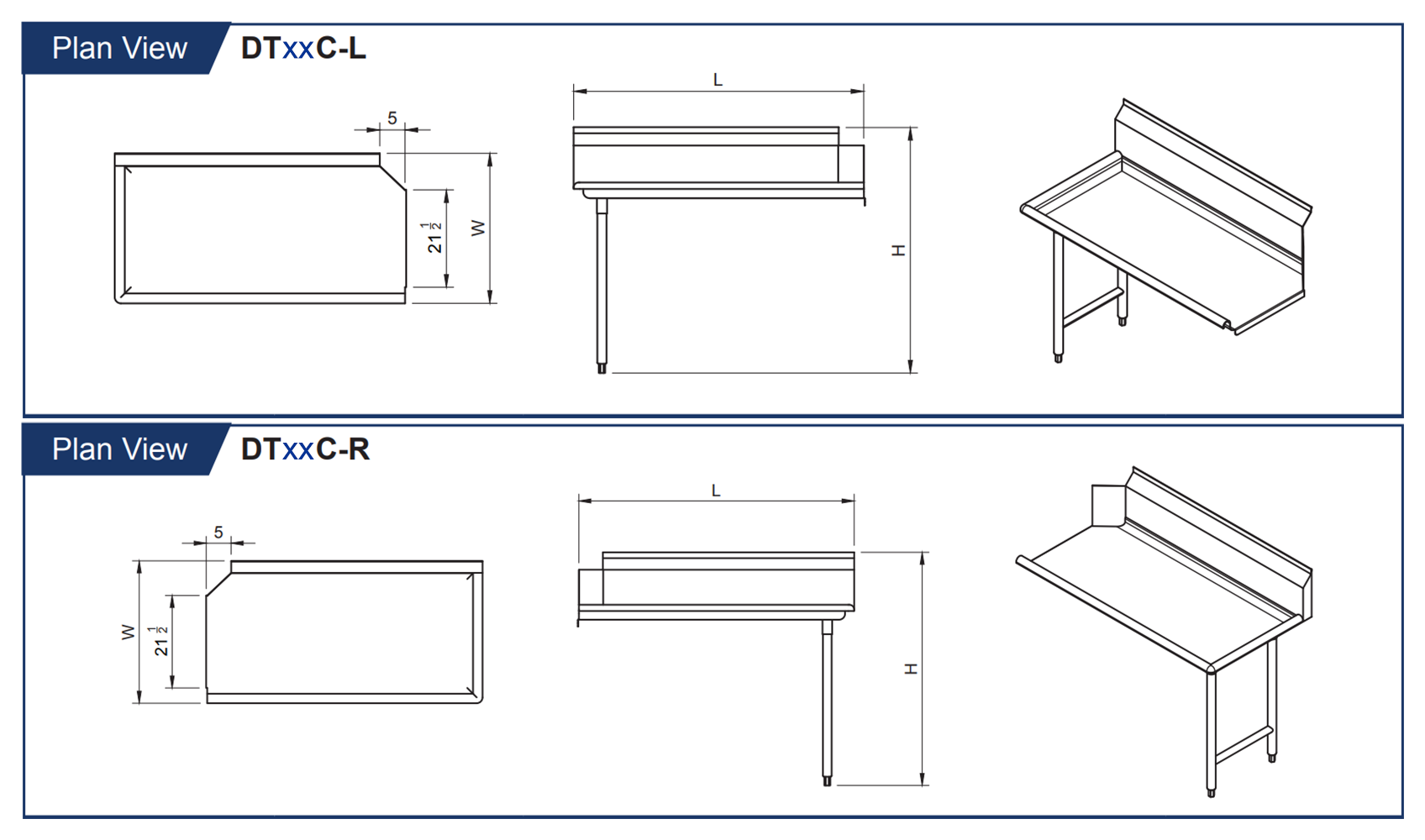 open base stainless steel table