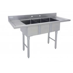 3 Compartment Sink - 2 Drain Boards - GSW