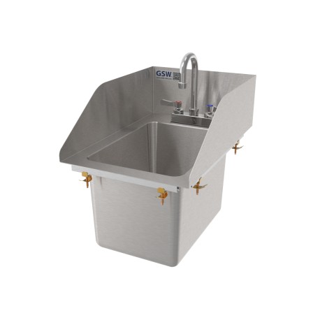 Drop-in Deck Mount Hand Sink with 3-Side Welded Splash Guards HS-1014IS