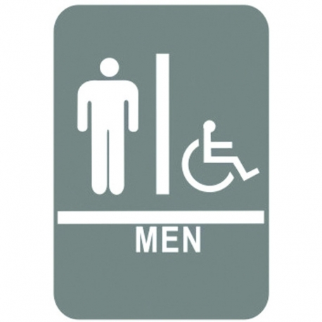 Men Handicap Sign w/ Braille SI-MH69