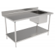 Stainless Steel Prep Tables with Right Sink Bowl