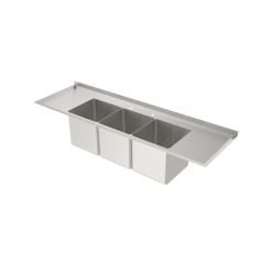3 Compartment Sink - 2 Drain Boards - GSW
