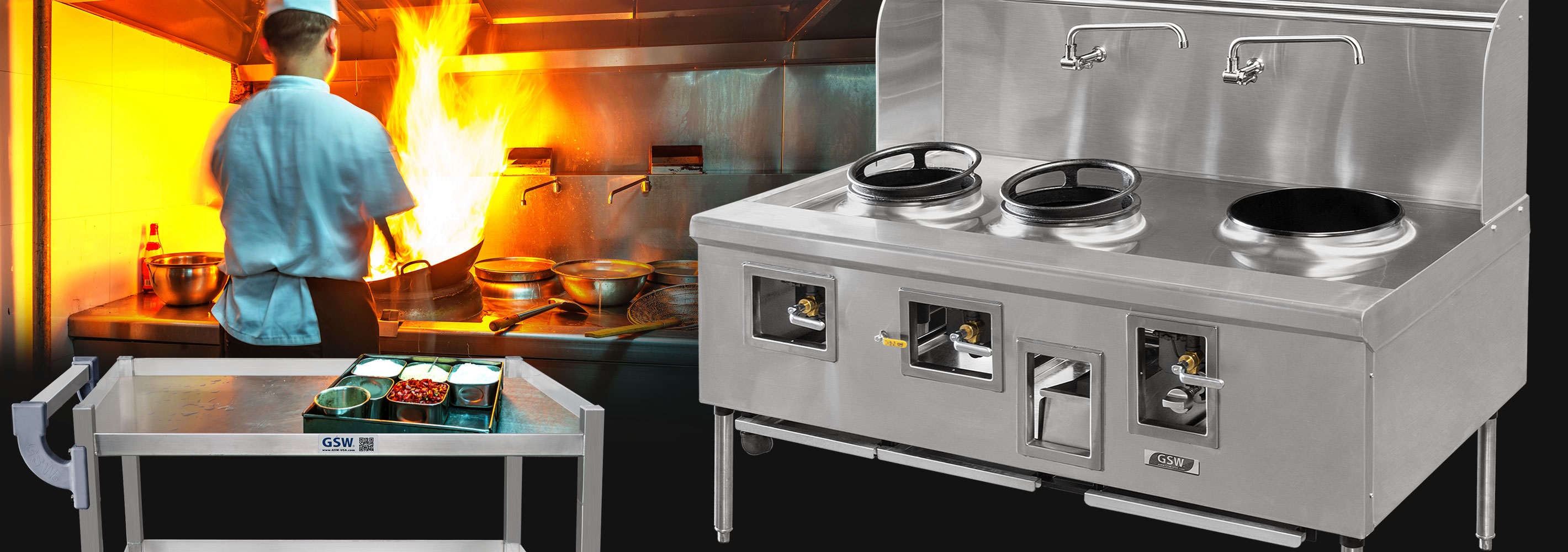 GSW Chinese Wok Ranges, Griddles, Broilers, Stock Pots